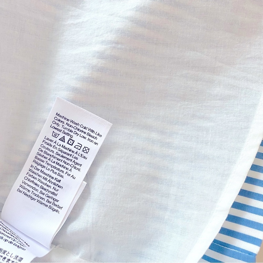 J. Crew Crewcuts Girl's Blue White Stripe Cotton Sleeveless Ruffle Dress Size 10 - Picture 9 of 12